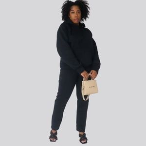 PLUSH JOGGER SET IN BLACK